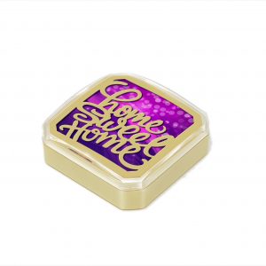 Orchid Home Sweet Home  Paper Weight in a Square Shape