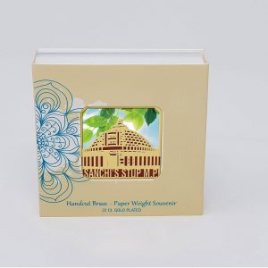Orchid Sanchi'S Stup M.P.  Paper Weight in a Square Shape