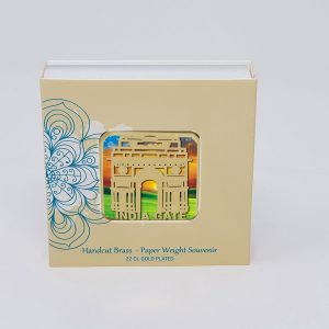 Orchid India Gate Paper Weight in a Square Shape